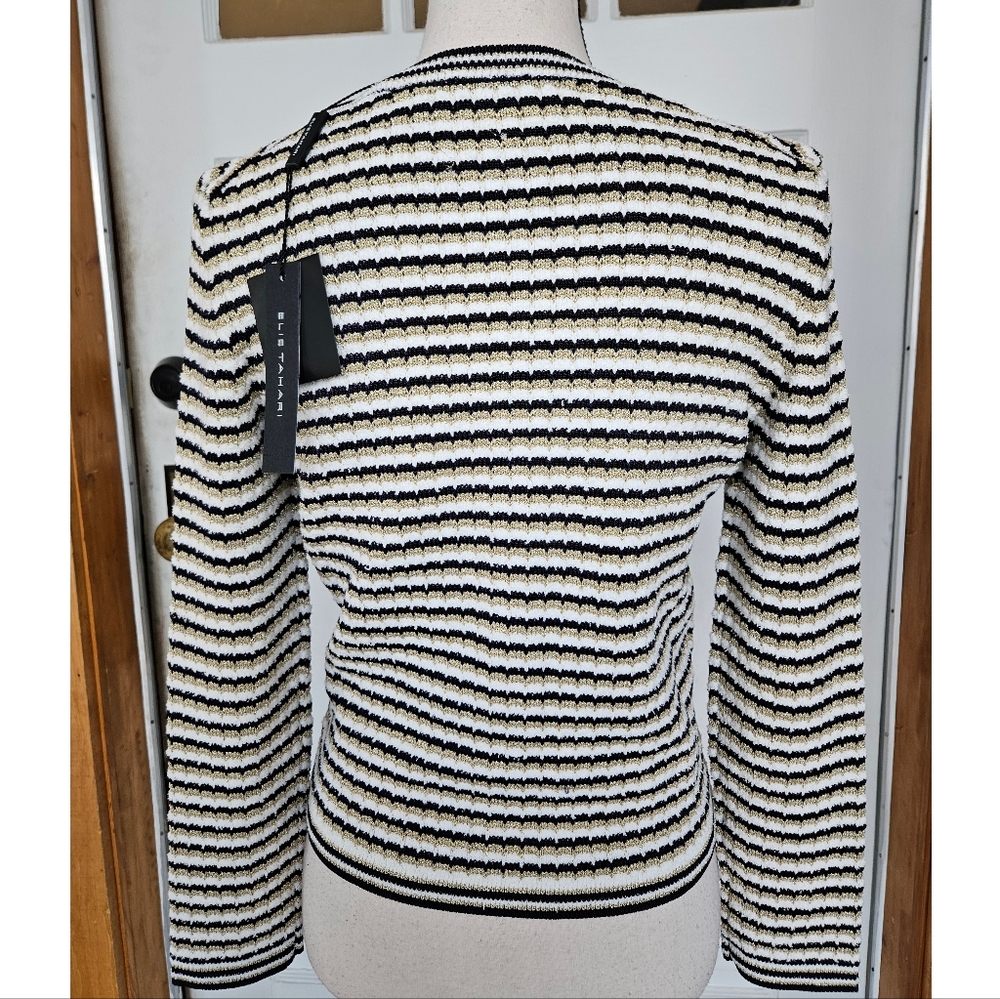 NWT Elie Tahari Gold Button Cardigan, Small - Picture 3 of 12